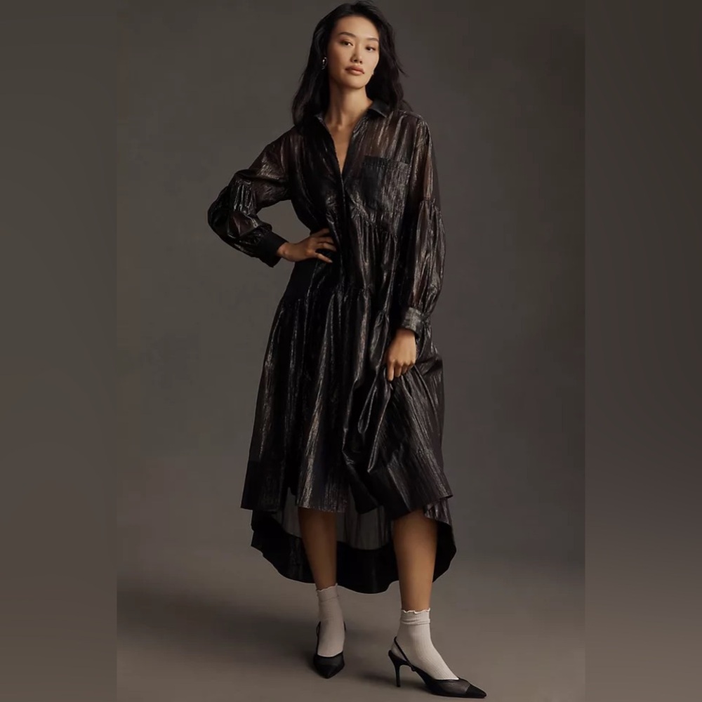 Pilcro Long-Sleeve Metallic Dress - Picture 3 of 7